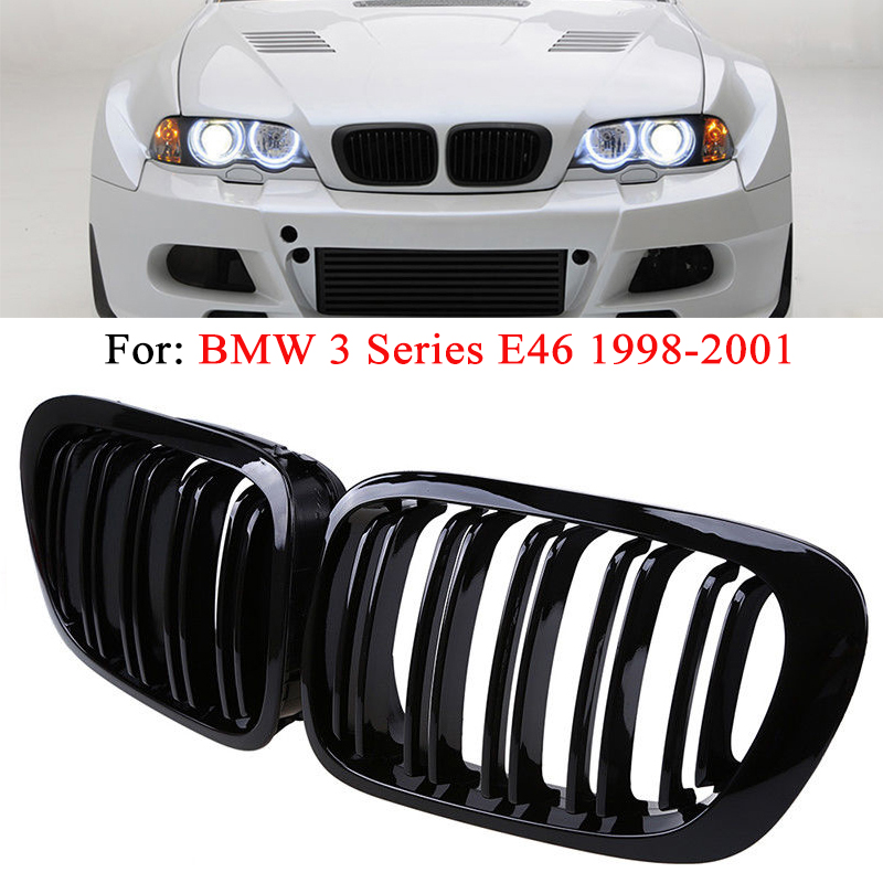 BMW E46 4 DOOR PRE-FACELIFT 98-01 3 SERIES BLACK KIDNEY GRILLE SALOON  COMPACT – Fastlane Styling